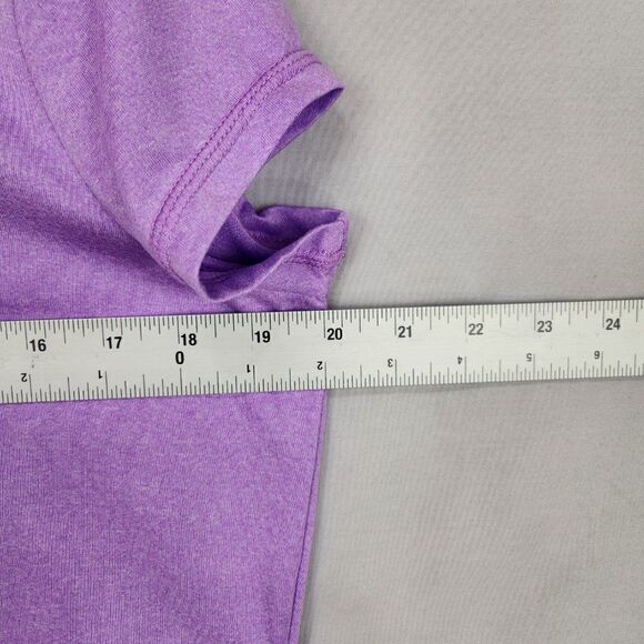 Exersion Womens Yoga Workout Exercise Short Sleeve Top Size M Lavender Round Hem - Picture 4 of 6